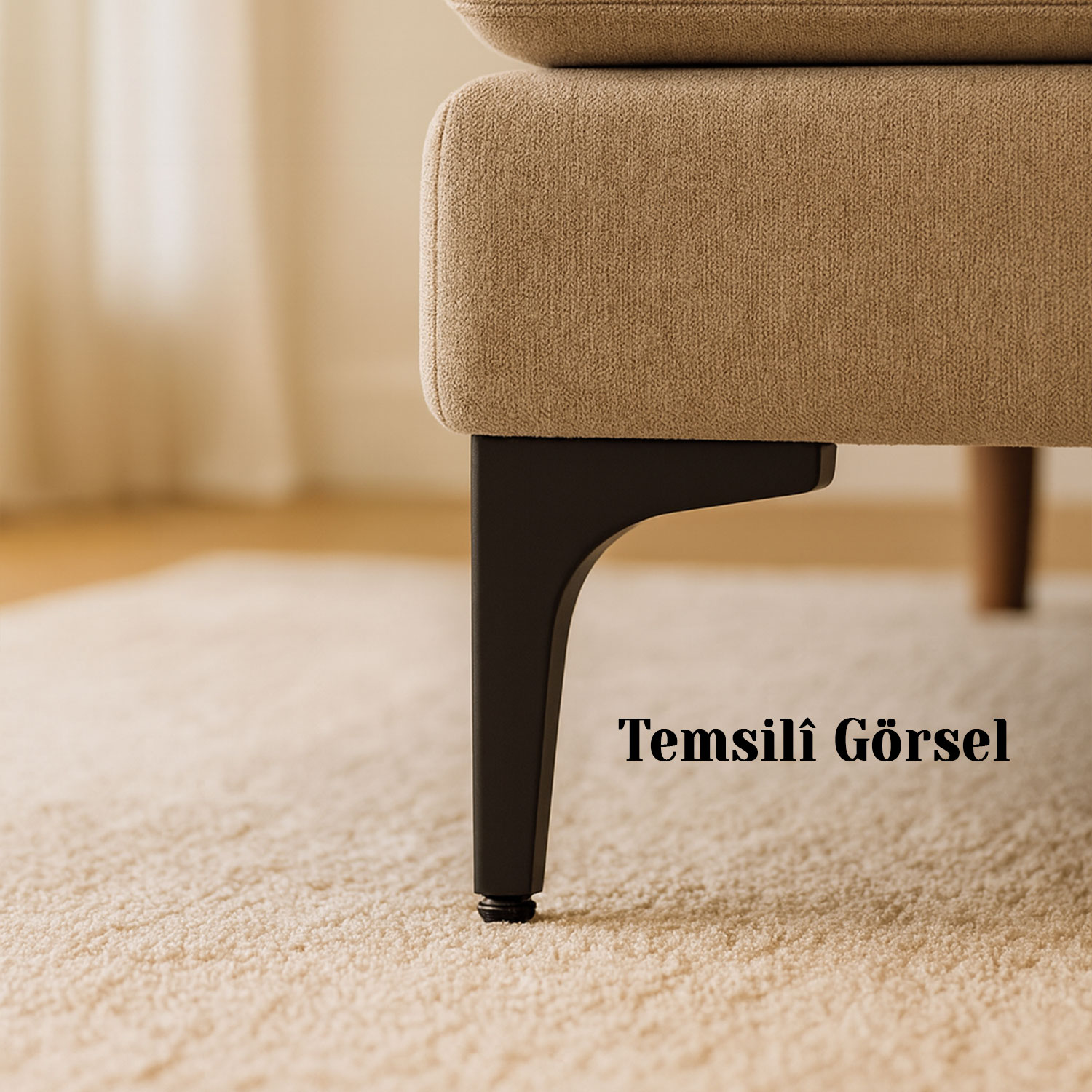 Dekor 17 cm Siyah Metal Mobilya Ayağı Dayanıklı Modern Tasarım Koltuk Sehpa Masa TV Ünitesi Uyumlu