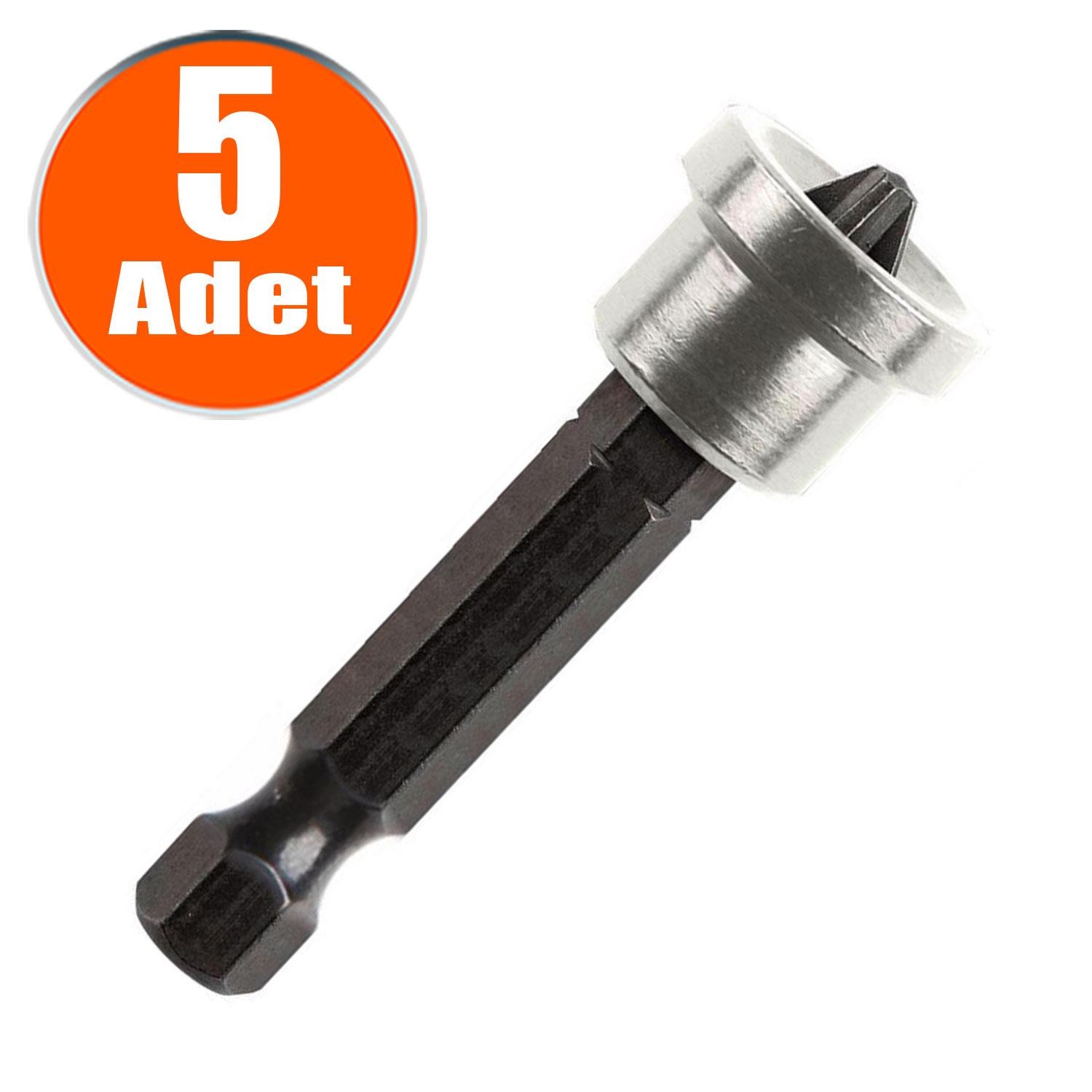 Şapkalı Alçıpan Vidalama Bits Ucu 50 mm Yıldız PH2 S2 Çeliği Uç (5 ADET)