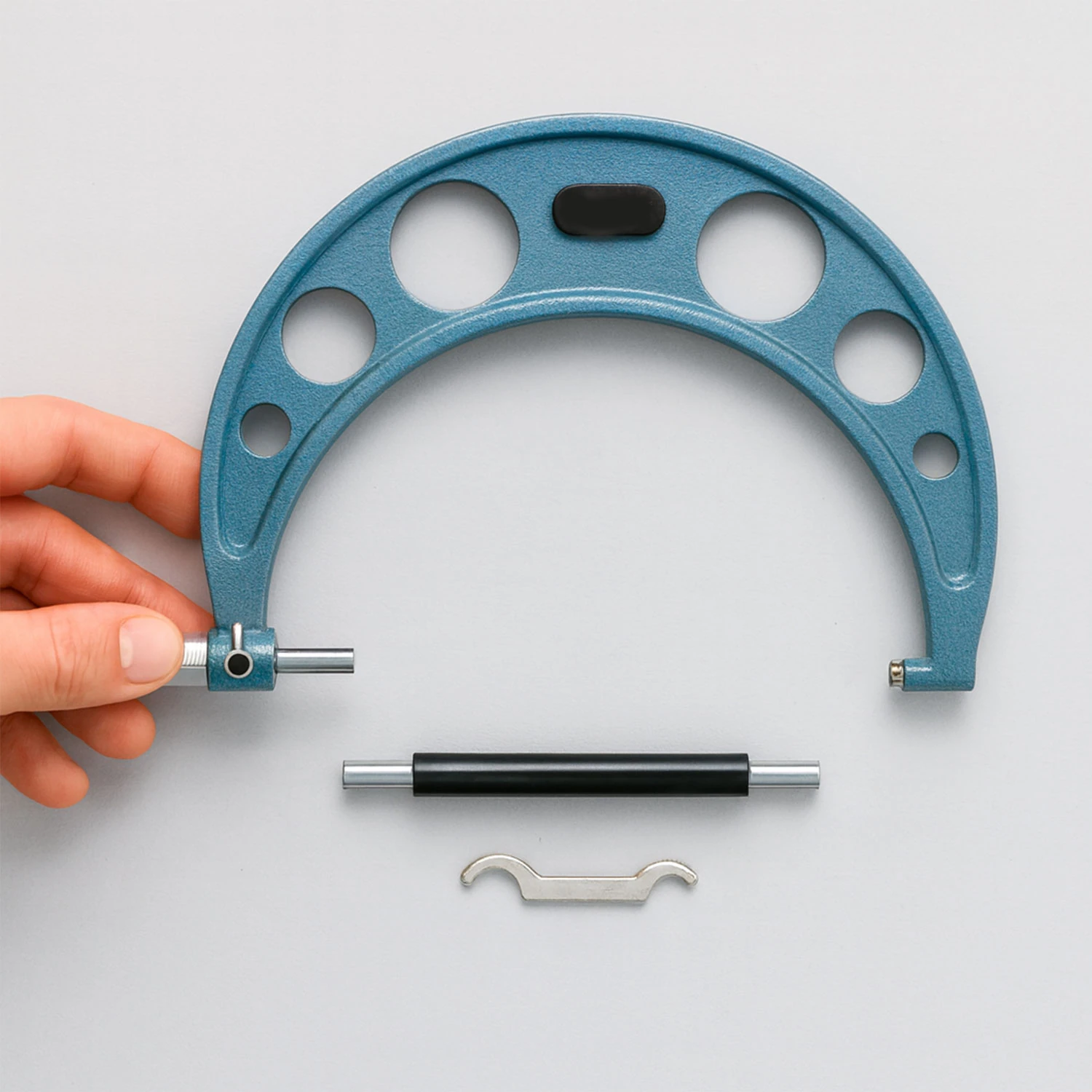 Dış Çap Mikrometresi 125-150 mm Yüksek Hassasiyetli Ölçüm Aleti Profesyonel Metal Gövde