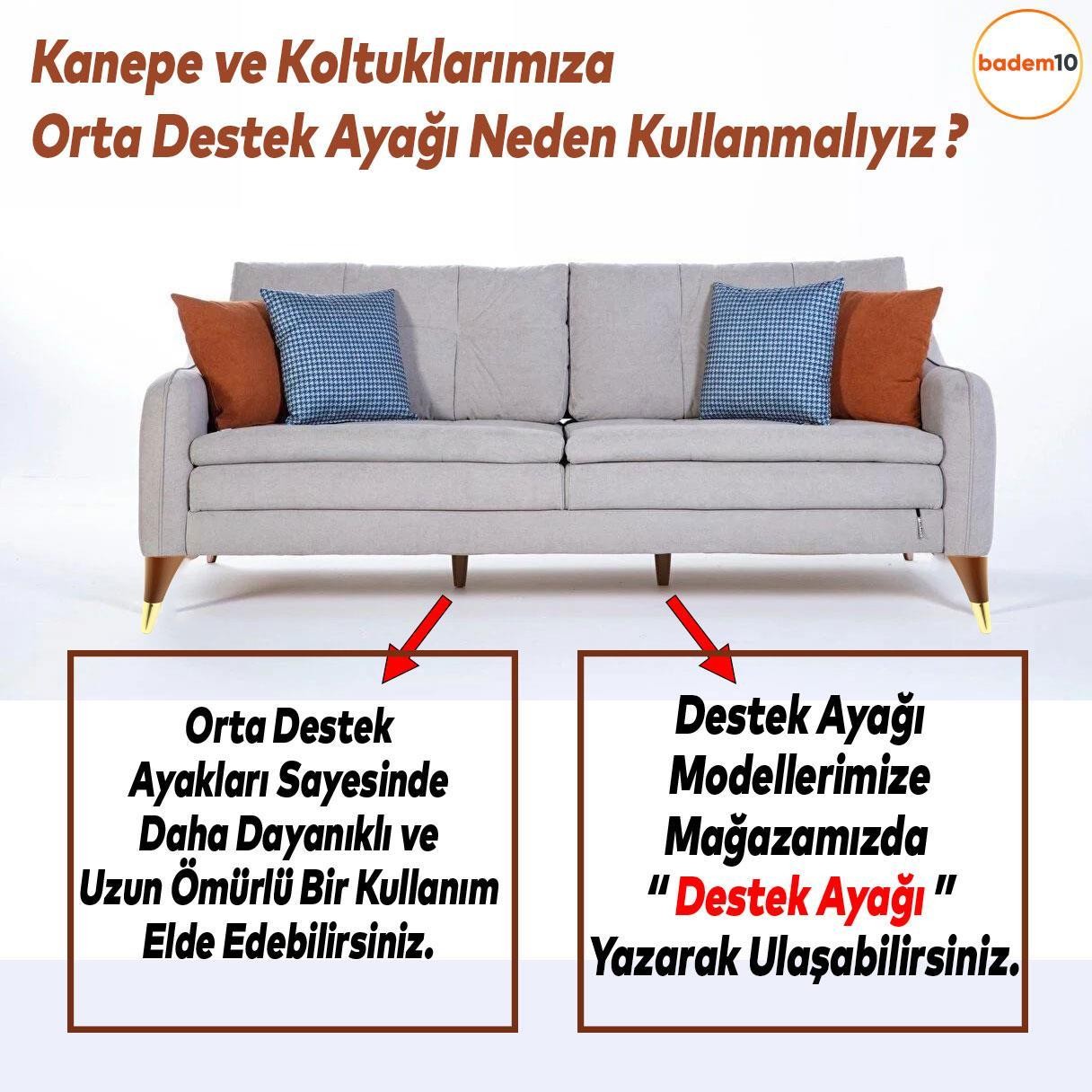 Clara Mobilya Kanepe Sehpa TV Ünitesi Baza Koltuk Ayağı Kahverengi Ceviz Gold Renk 12 cm (4 Adet)