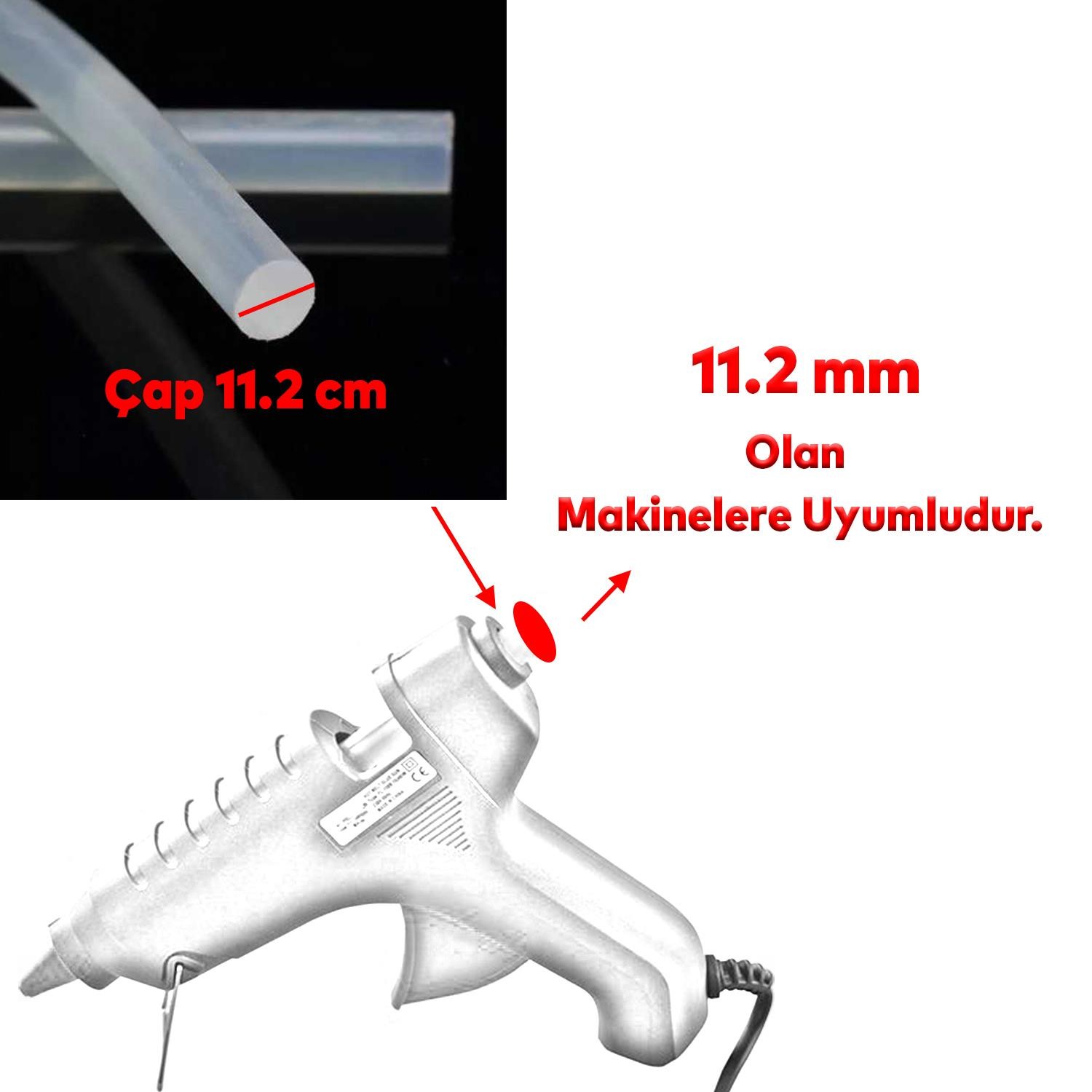 Kalın 10 ADET Mum Silikon 11.2 mm Çubuk Sıcak Silikon Hobi Süs Hediyelik Eşya Maket Yapıştırma