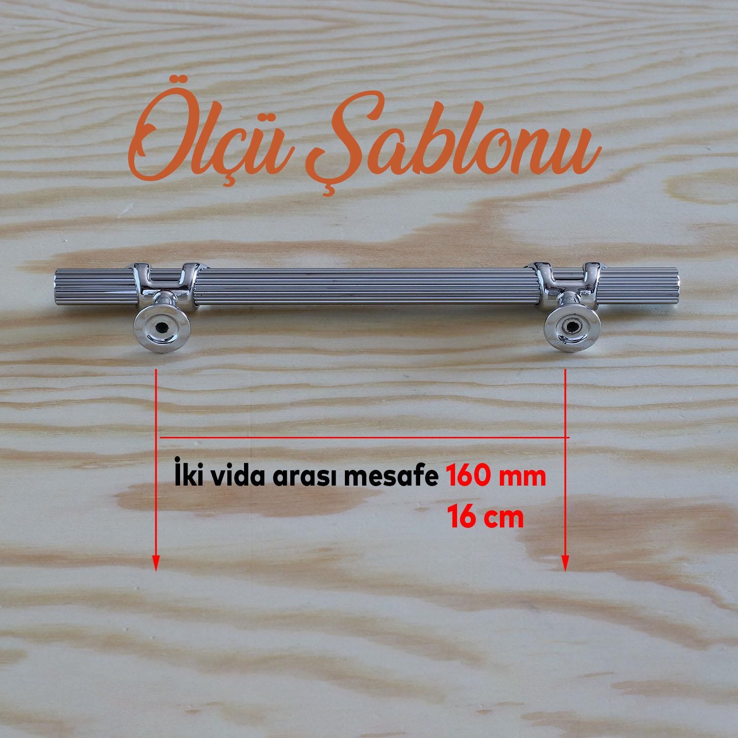 Emir Kulp Krom 160 mm - 16 cm Metal Mobilya Mutfak Çekmece Dolap Dolabı Kapak Kulbu Kulpu Kulpları