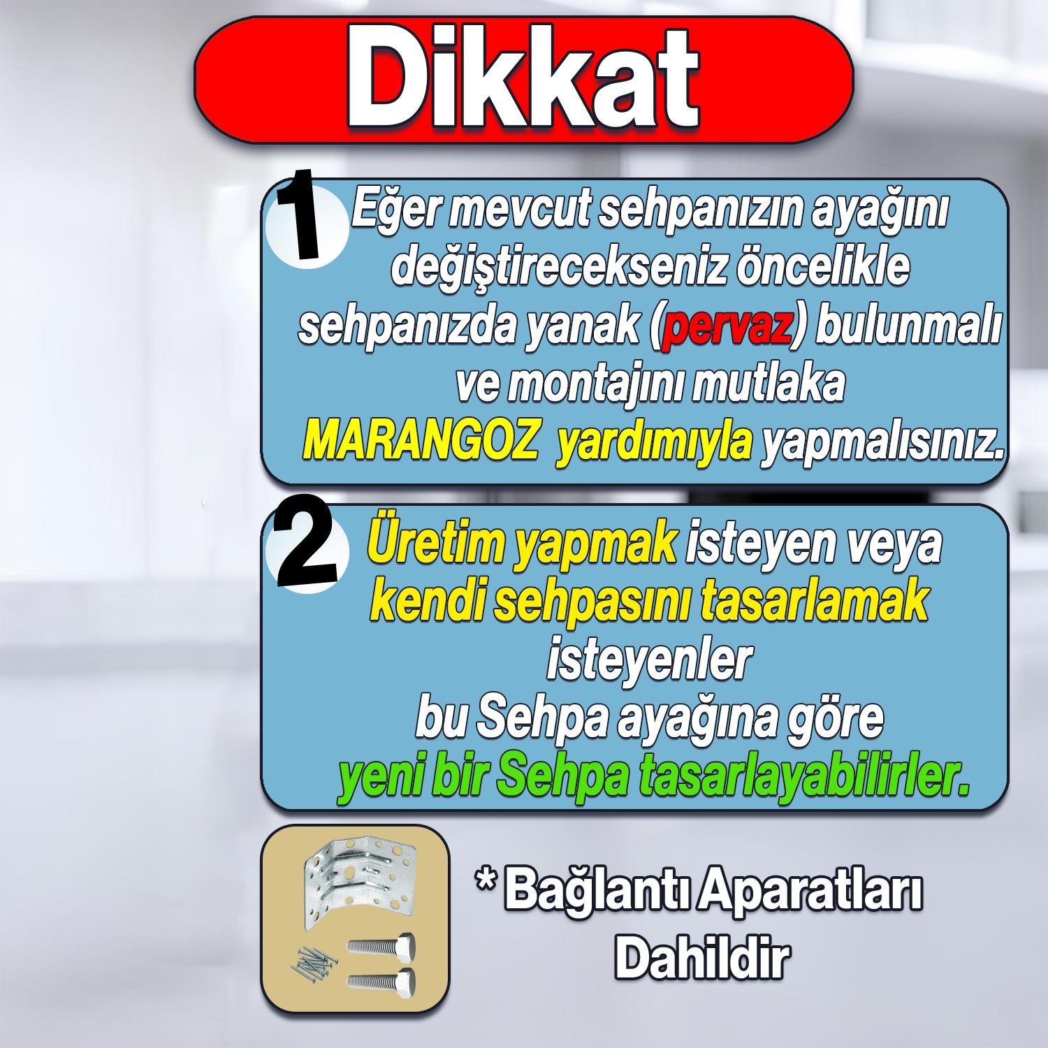 Beyaz Krom Renk Elit Plastik Sehpa Ayağı 45 cm Mobilya Ayak Zigon Ayak Mutfak Yemek Masası 1 Adet