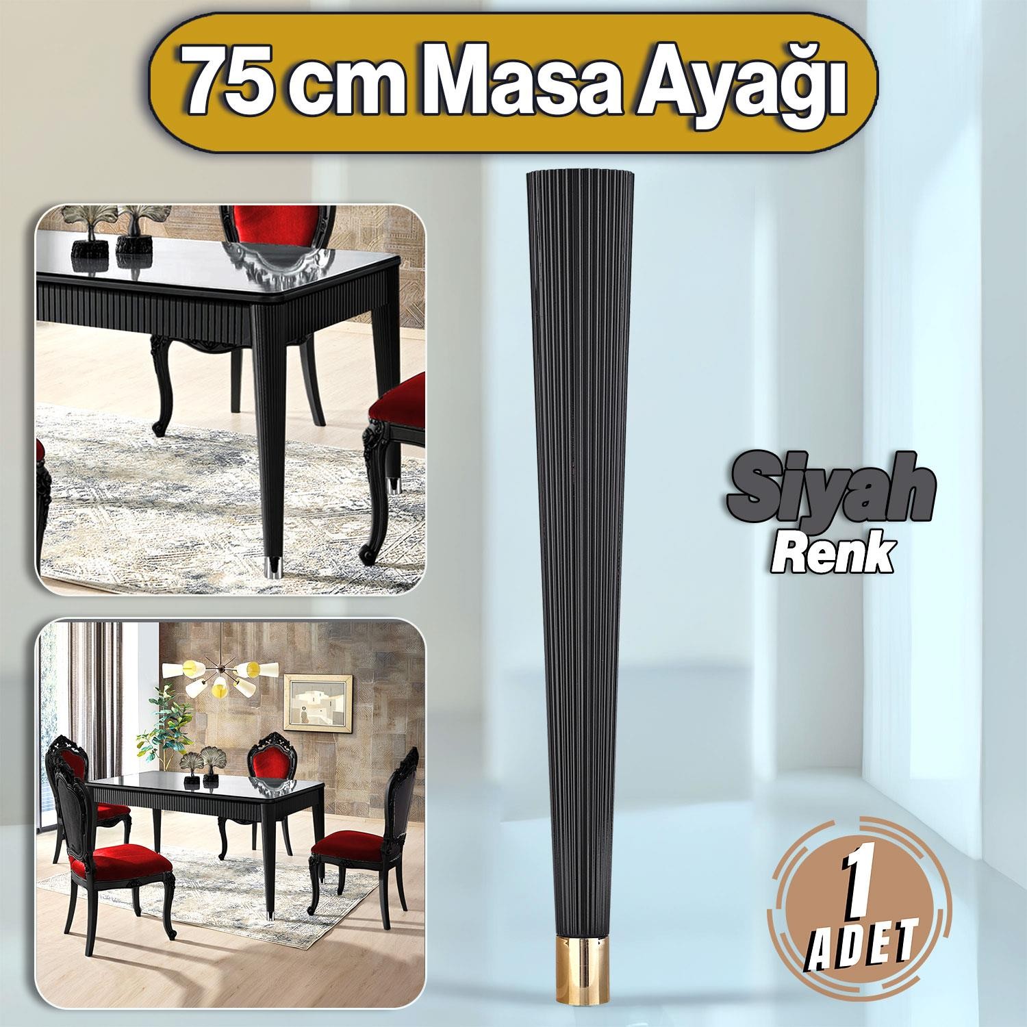 Suit Masa Dresuar Ayağı 75 cm Plastik Siyah Ayak Mutfak Yemek Masası Mobilya Ayakları Siyah