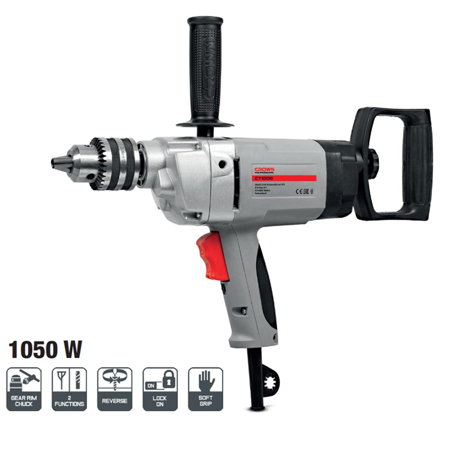 Crown CT10010 Mikser Matkabı Vidalama Matkap 13mm 1050W