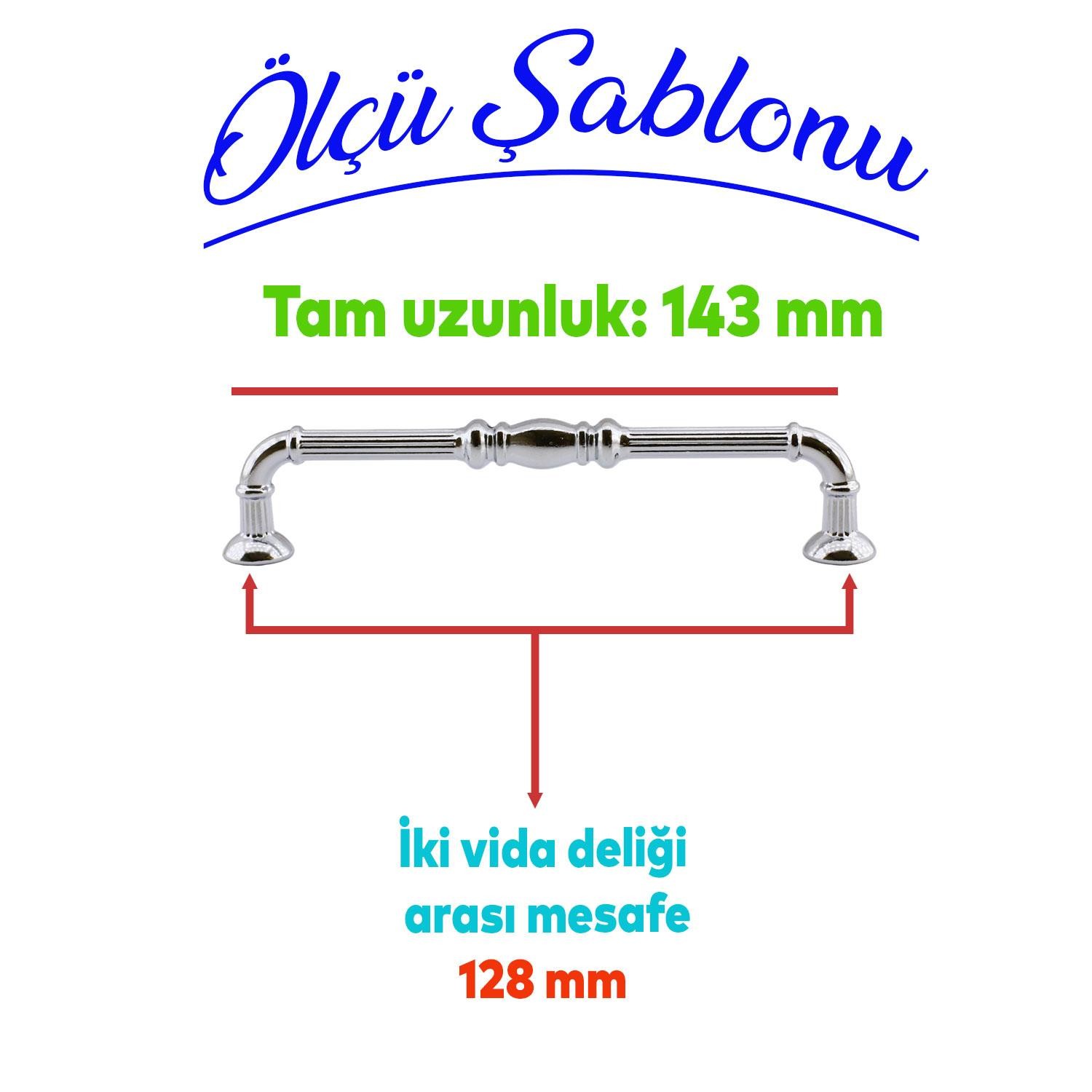 Metax Buket Mobilya Mutfak Dolabı Çekmece Dolap Kapak Kulpu Kulbu Krom 128 mm Metal Kulp