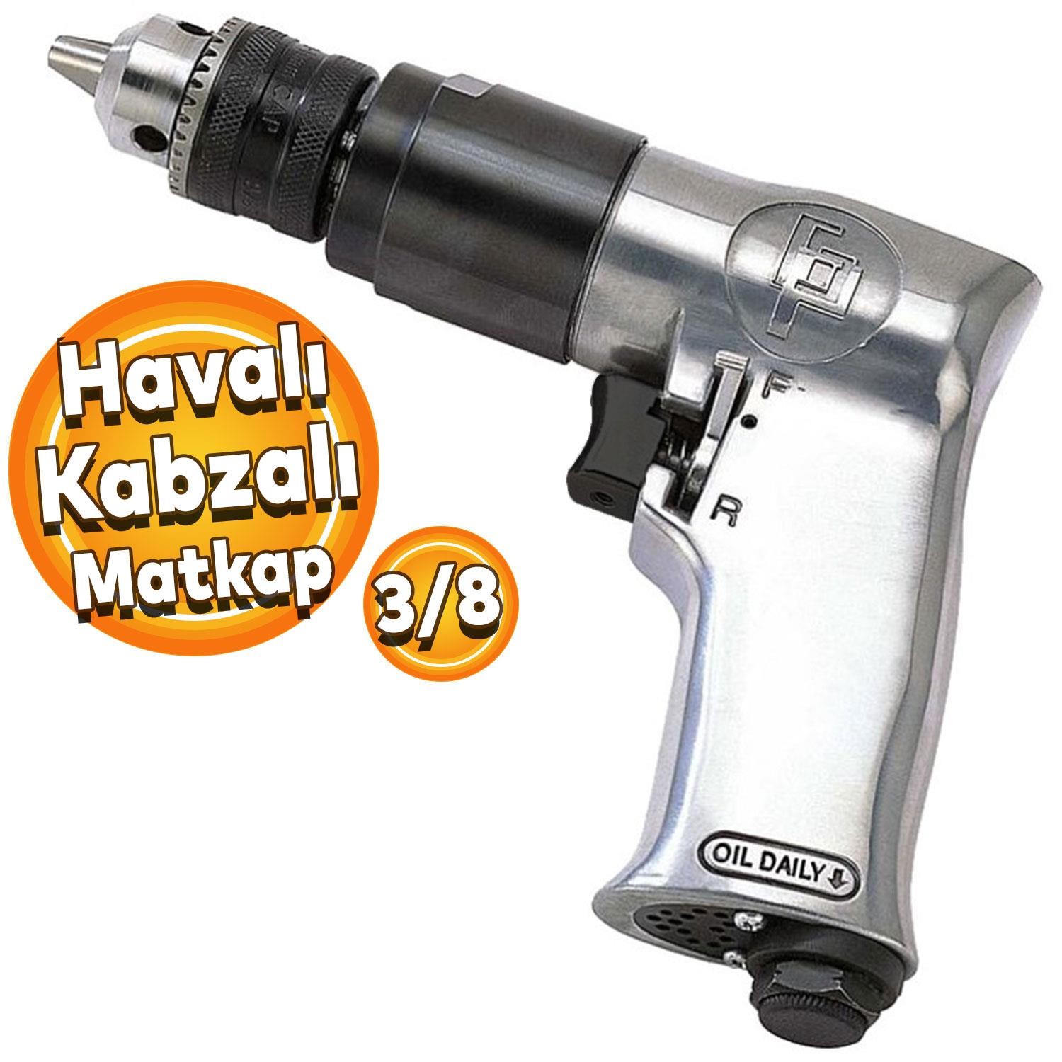 Gison GP840S Havalı Kabzalı Matkap 3/8" Sağ Sol Devir Yönü