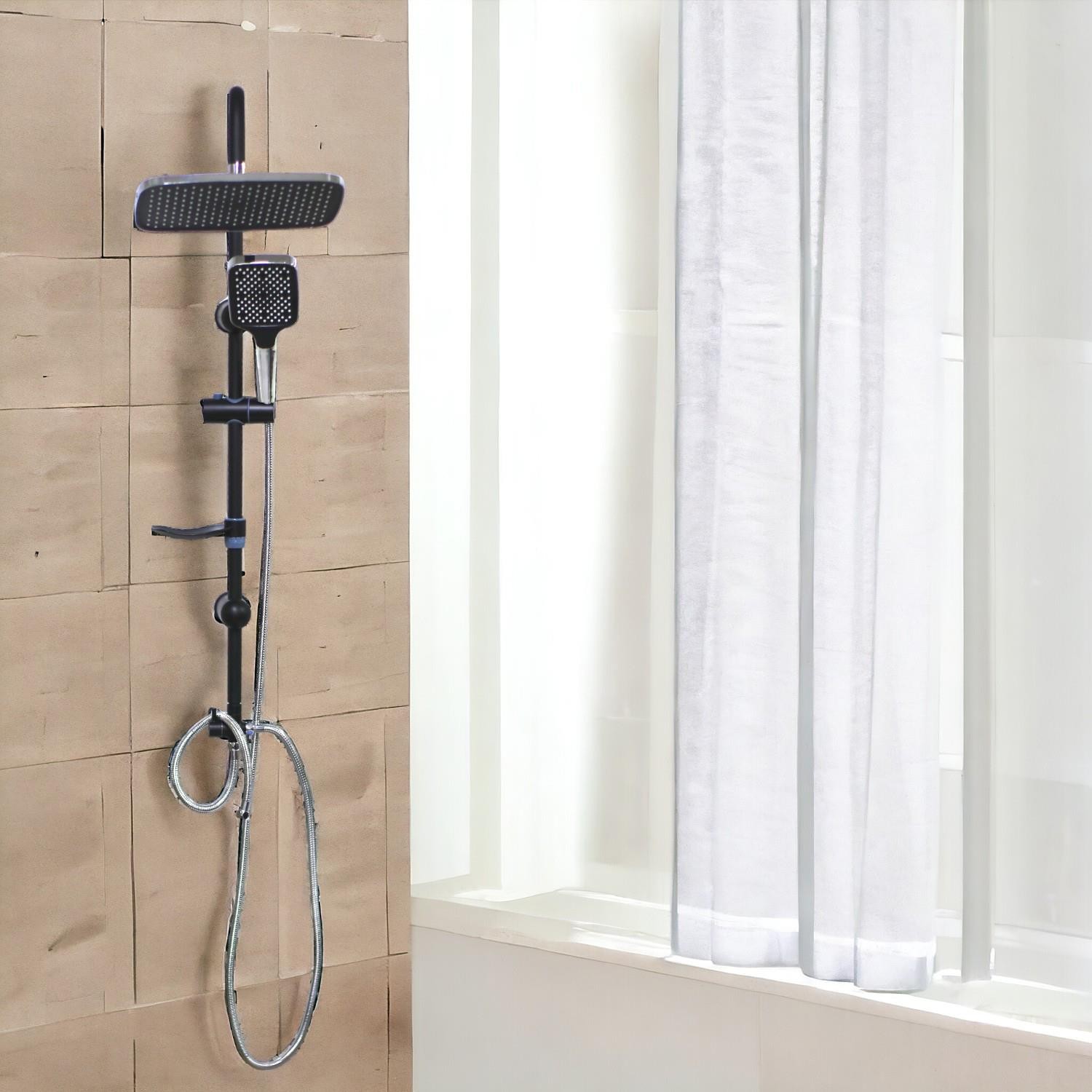 Robot Tepe Duş Seti Takımı Shower Yağmurlama Kare Banyo Masaj Duş Başlığı Sistemi Siyah