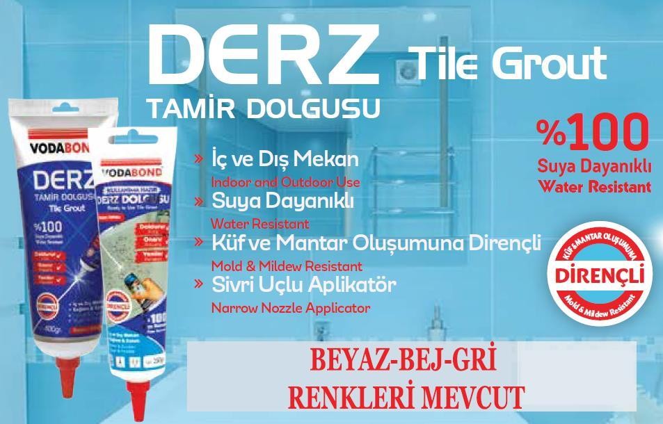 Vodabond Fayans Seramik Mermer Yer Duvar İçin Tamir Derz Dolgu Beyaz 250 Gr