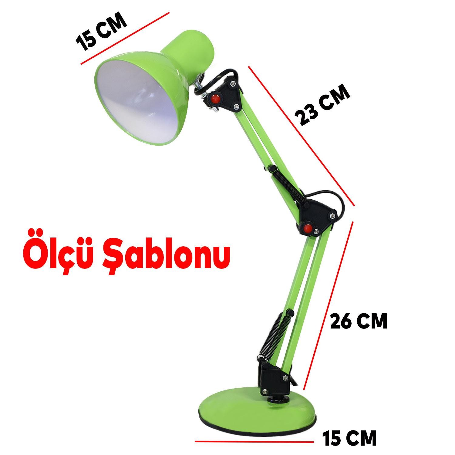 Rutter Masa Lambası Oynar Başlıklı Ayarlanabilir Akrobat Çalışma Okuma Işığı Gece Lambası Yeşil 25W