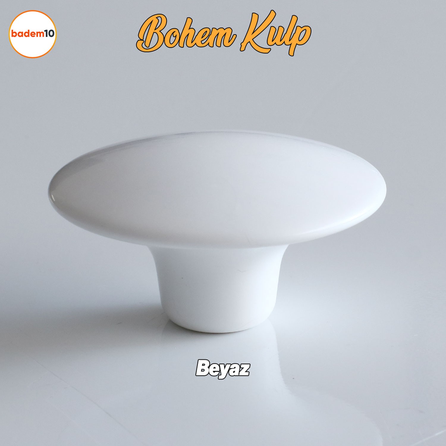 Bohem Plastik Dış Bükey Kulp 10 ADET ( BEYAZ ) Renk Mobilya Mutfak Dolap Dolabı Çekmece Kulpu Kulbu