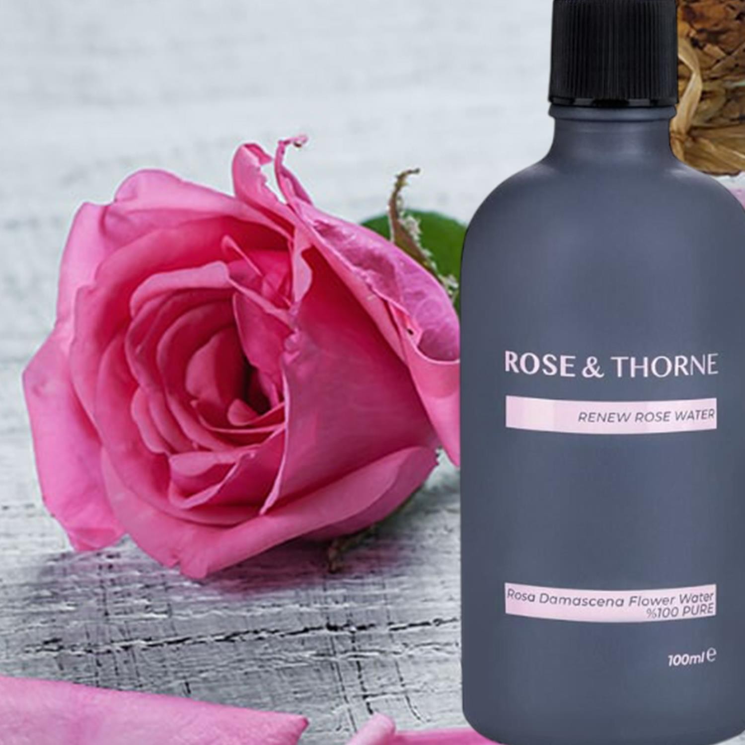 Rose Thorne 100 Ml Yenileyici Doğal Damıtılmış Gül Suyu Cilt Yüz Temizleme Nemlendirme Antioksidan