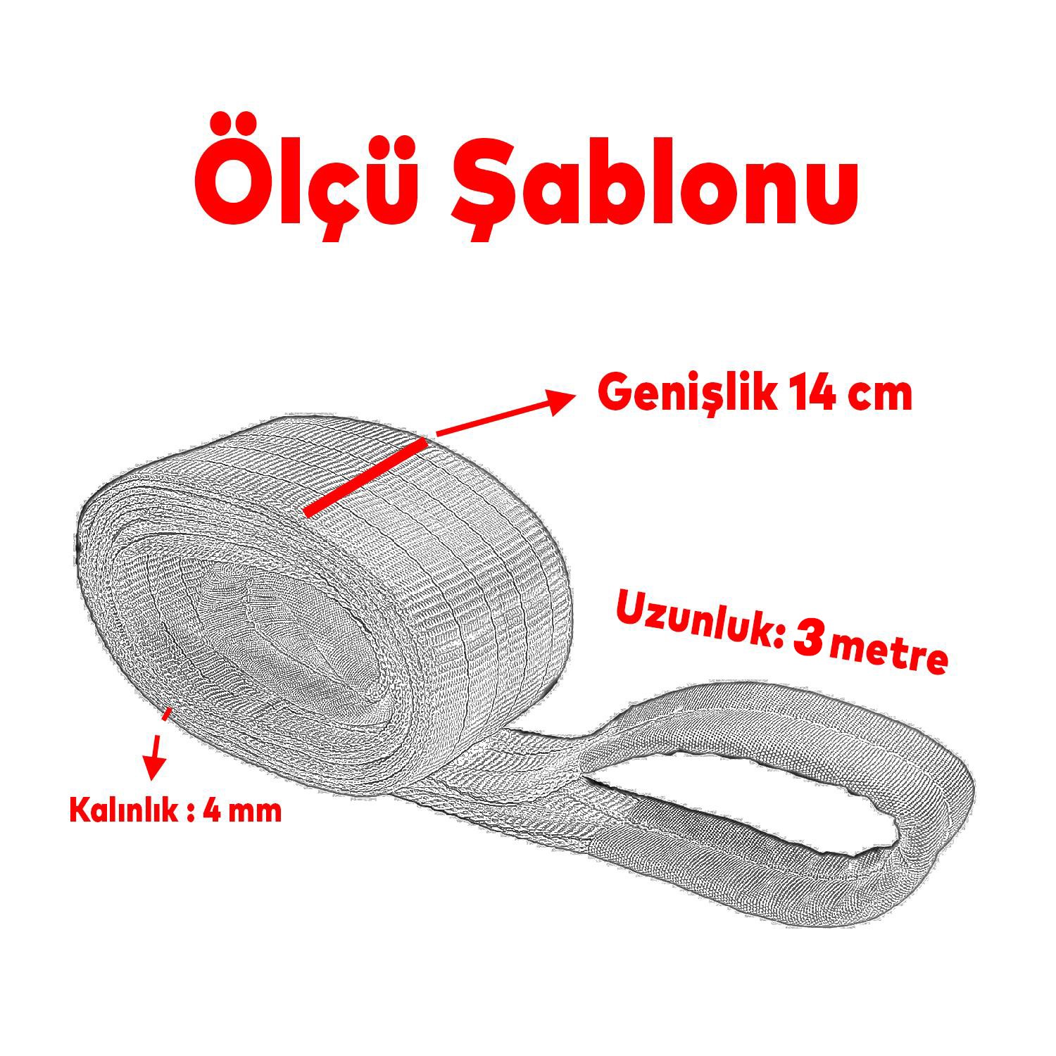 Sapan Polyester Spanzet 6 Ton 3 Metre Kahve Sağlam Yük Kaldırma Taşıma İndirme Halat