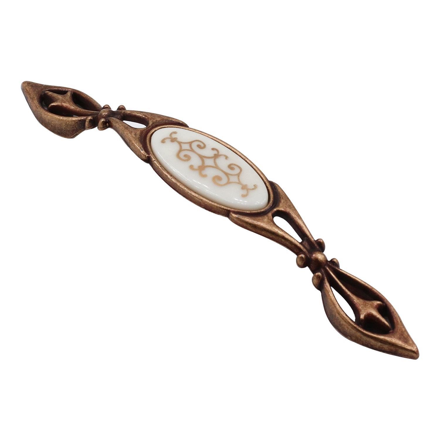 Silivri (128 mm-12.8 cm) Eskitme Antik Bakır Metal (4 ADET) Mobilya Mutfak Dolabı Dolap Kulpu Kulbu