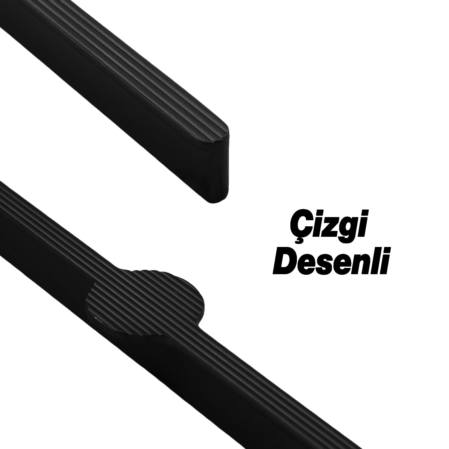 Saral Çizgili Mat Siyah Metal Kulp 512 mm 51.2 cm Mobilya Çekmece Mutfak Dolabı Dolap Kapak Kulplar