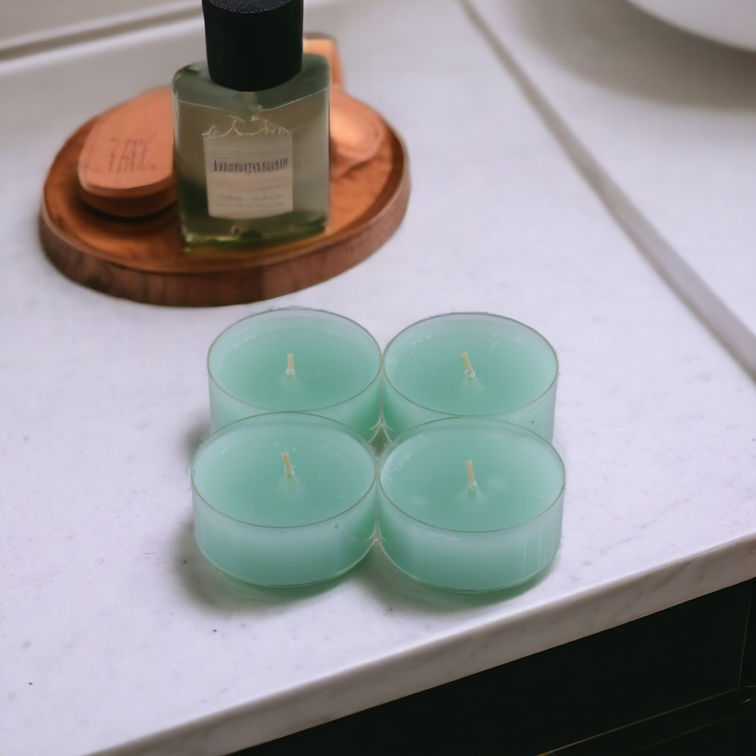 Tealight Kapsül Mum 4x43 Gr Dekoratif Mumu Kandil Hediyelik Fitilli Mumluk Şamdan Mavi Renk Kokulu