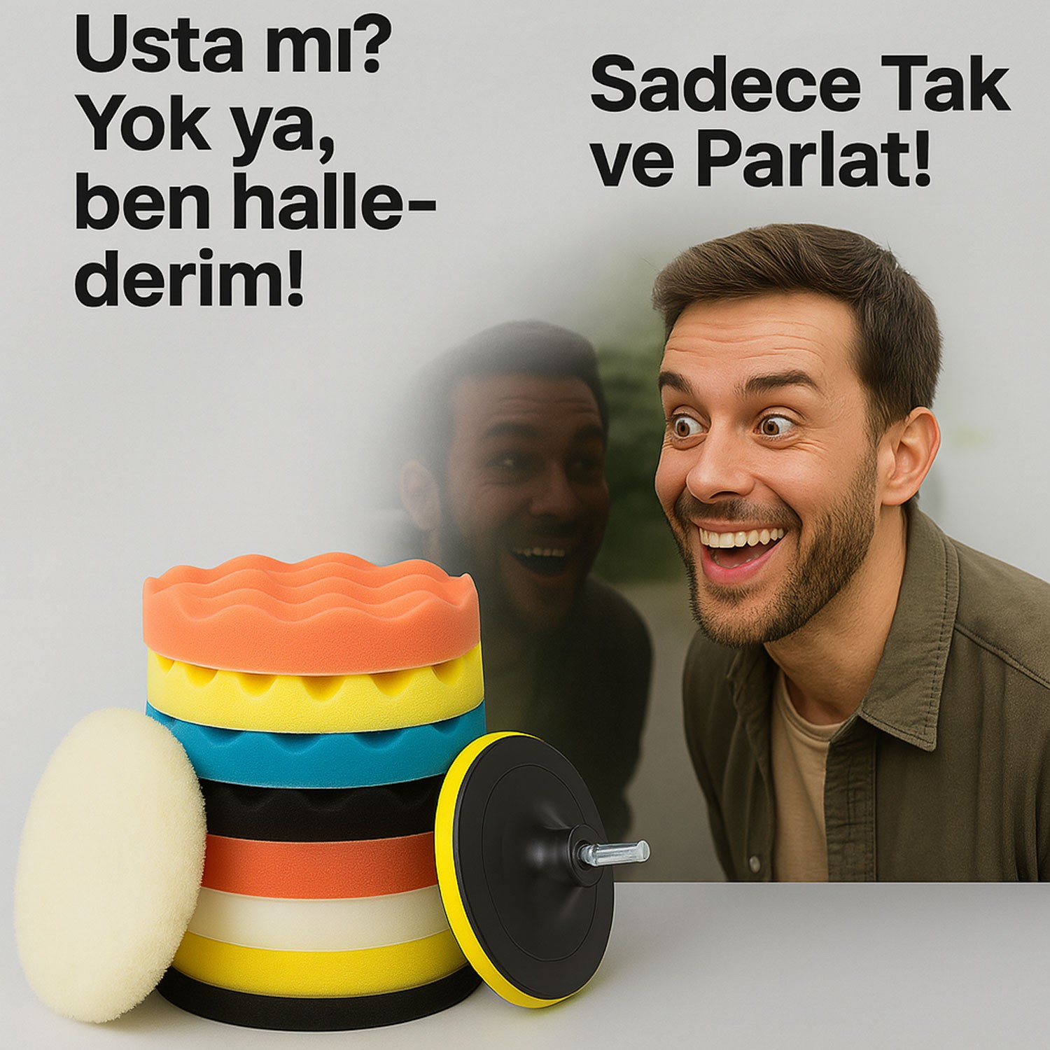 Pasta Cila Polisaj Süngeri Seti + 300 Gr Cila 150 mm Matkap Uyumlu Oto Seramik Wax Parlatma Pedi