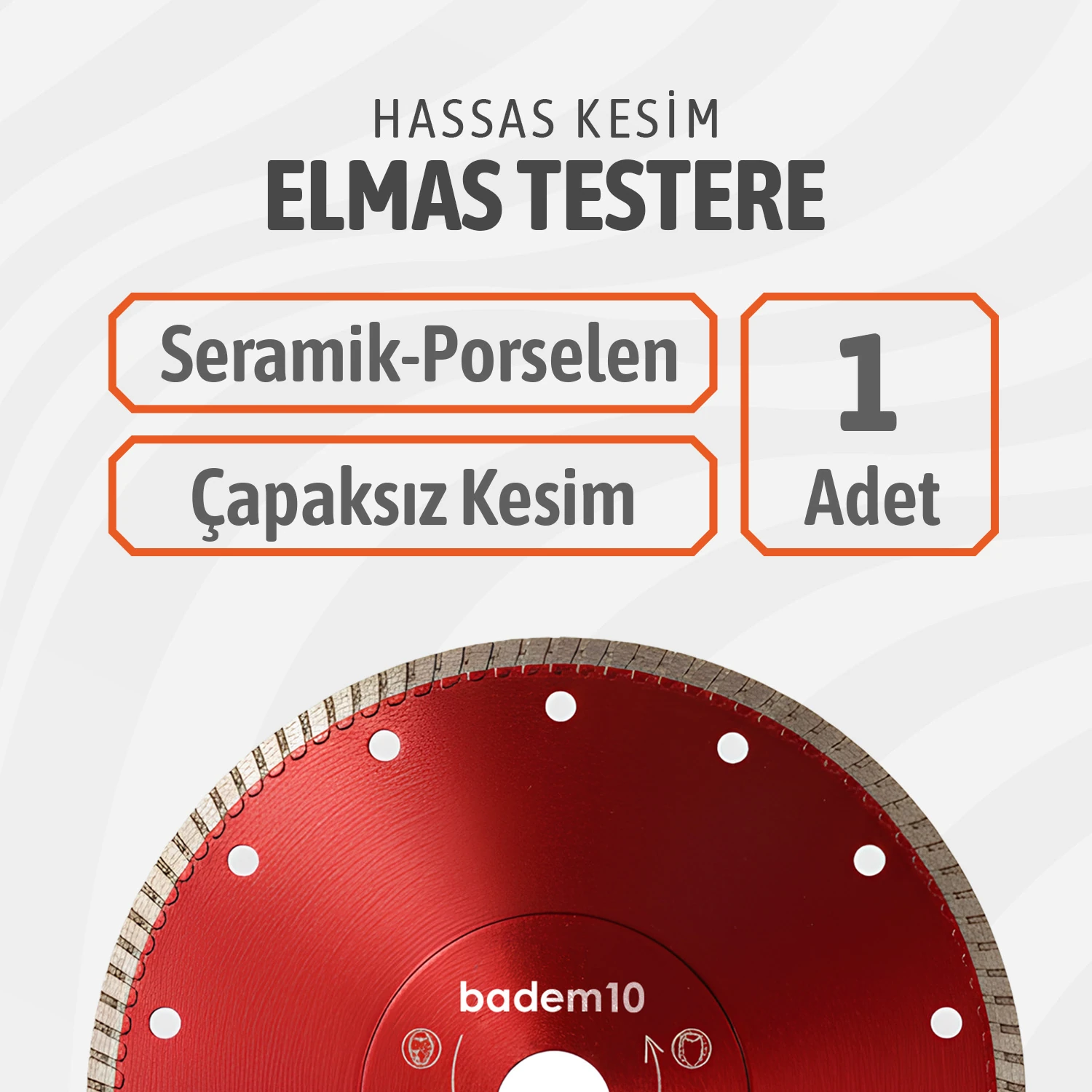 Hassas Beton Seramik Porselen Kesme Elmas Testere 180X1,8MM Hassas Kesim Testere Bıçağı