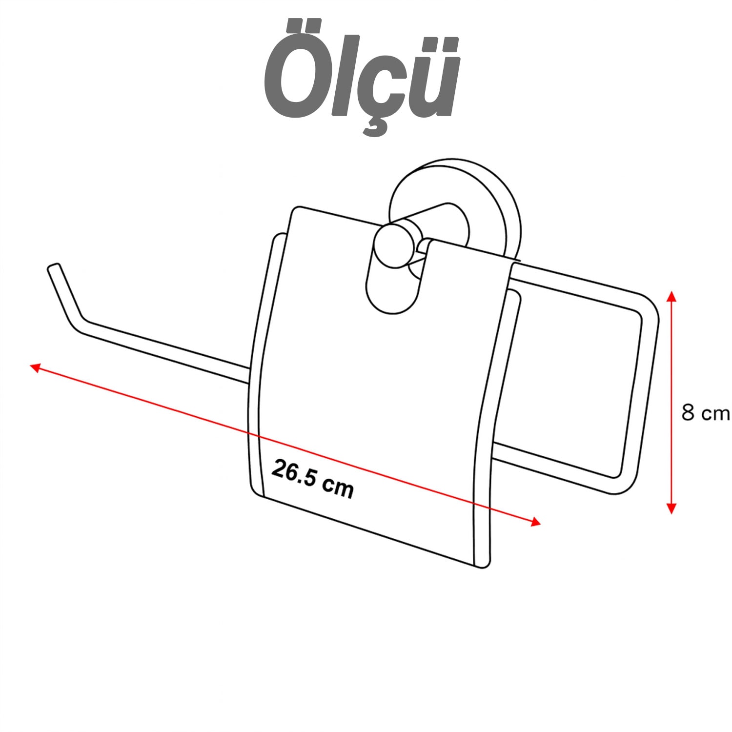 Kapalı Kağıt Havluluk Krom Gümüş Metal Duvara Monte Vidalı Banyo Tuvalet Mutfak Kağıt Havluluk 25 cm