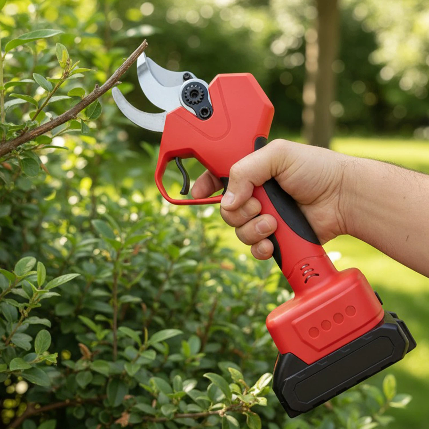 RDX9033 Akülü Dal Budama Makası Lion BMC 35 mm Kesme Kapasitesi 2 Adet Yedek Bataryalı Dal Budama 