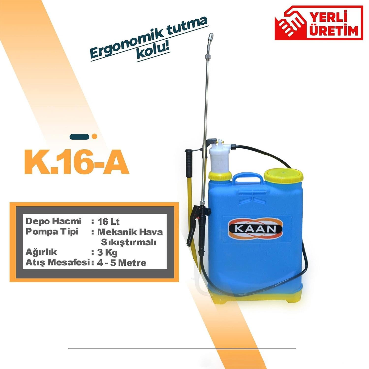 Kaan K16A Ilaçlama Pompası Kollu 16 Lt Mekanik Pompa
