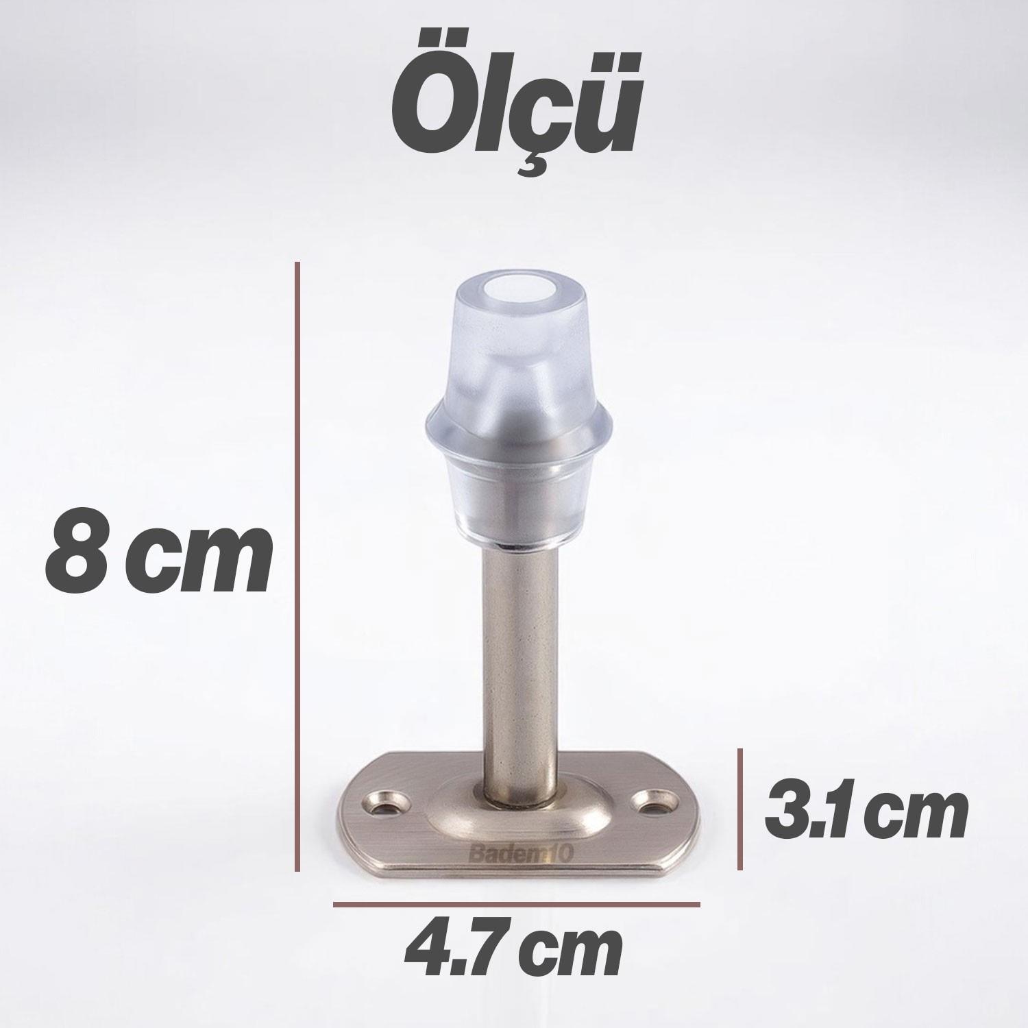 Kapı Stoperi 5 ADET Tamponu Gümüş Krom 8 cm Metal Kapı Durdurucu Tutucu Kapı Altı Üstü Kolu Stopu