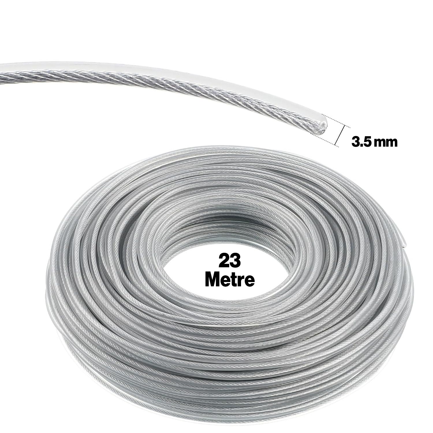 Çelik Telli 3.5 mm 23 Metre Misina Motorlu Tırpan Yuvarlak Çim Ot Biçme Teli Güçlü Performans