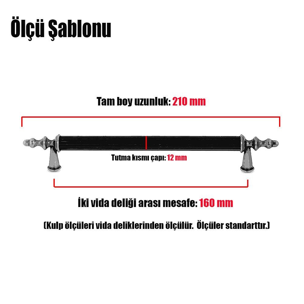 Nobel Ovacık Çekmece Dolap Kapak Kulpu Kulbu Lüks Metal Çizgili Kulp160 mm