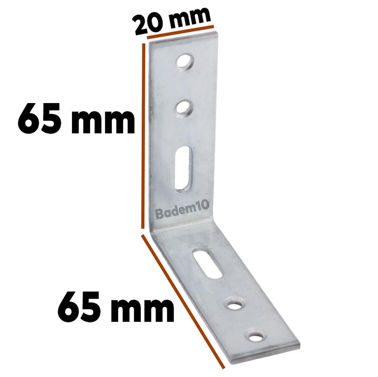 Mobilya Eşya Dolap Duvara Sabitleme Köşebent Bağlantı Aparatı L Demiri Gönye 65x65x20 Mm (25 ADET)