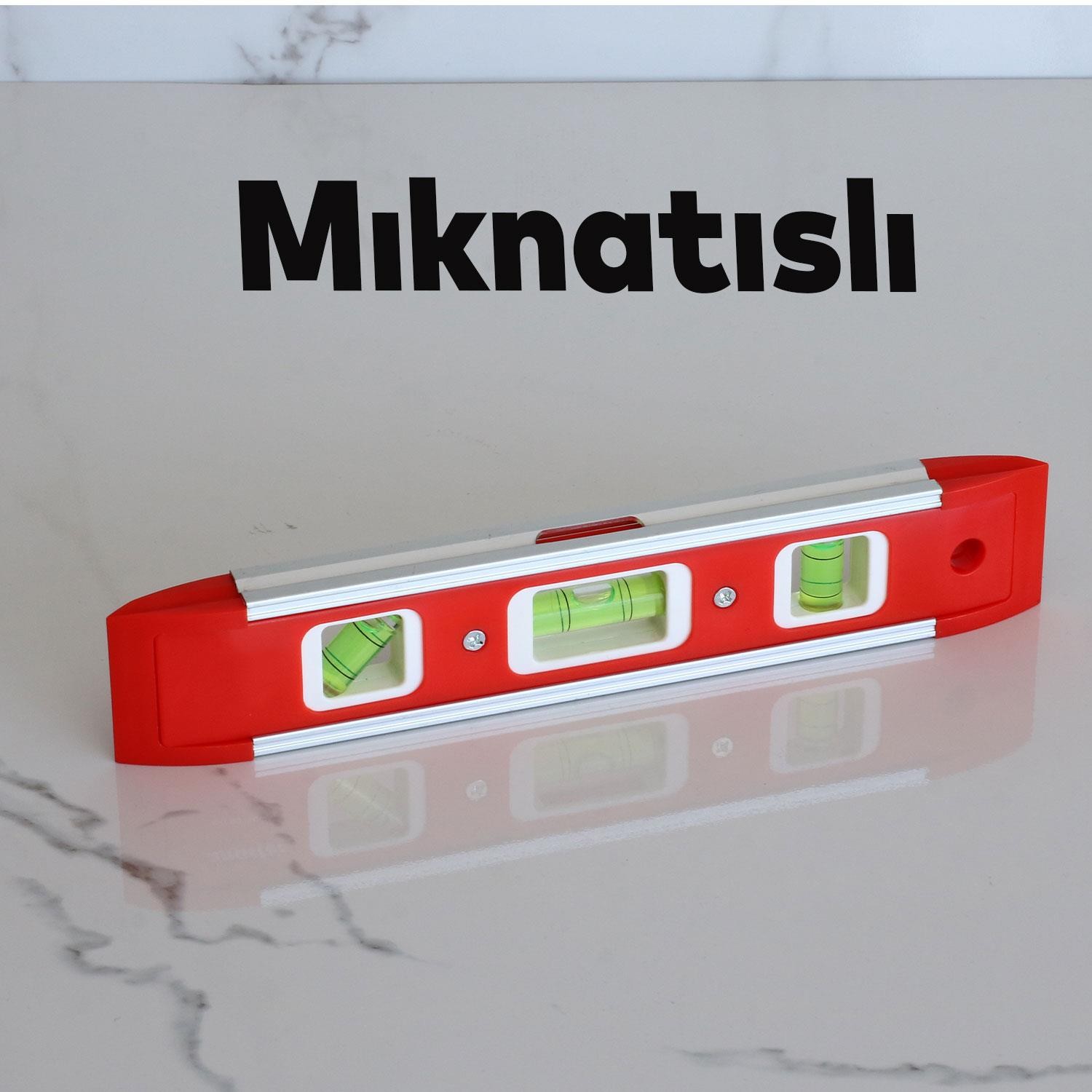 Mini Su Terazisi 22 Cm İnşaat Duvar Fayans Marangoz Mühendislik Ölçüm Aluminyum Eğik Ölçme  