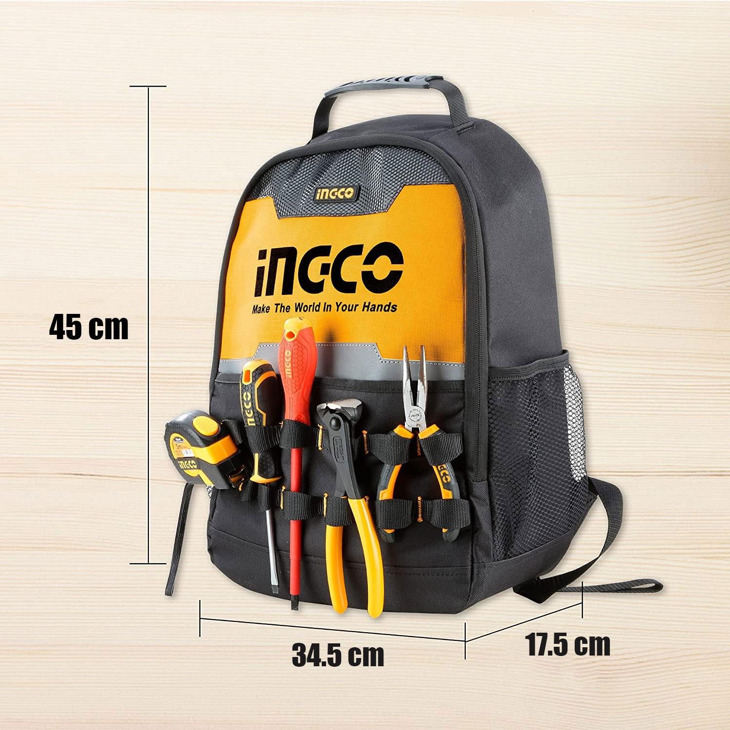 İngco Sırt Takım Çantası Organizerli Laptop Bölmeli Alet Çantası 45 cm