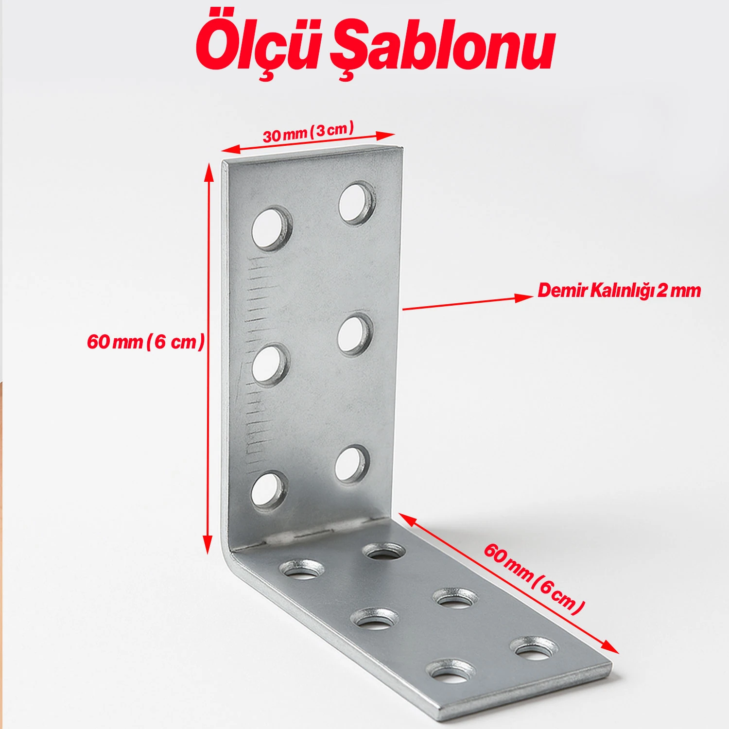 L Demir Gönye (25 ADET) 30x60x60 mm Metal Mobilya Bağlantı Aparatı Raf Köşe Sabitleme Demiri