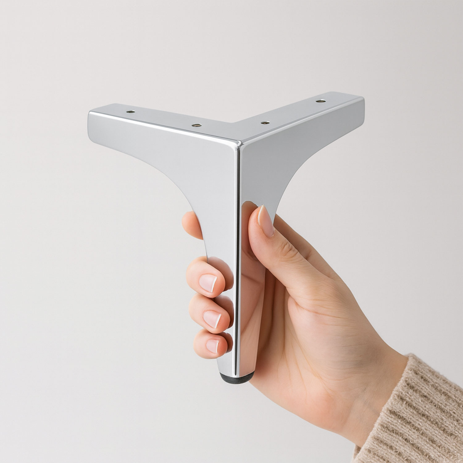 Dekor 12 cm Krom 4'lü SET Gümüş Metal Mobilya Ayağı Modern Tasarım Koltuk Sehpa Masa TV Ünitesi