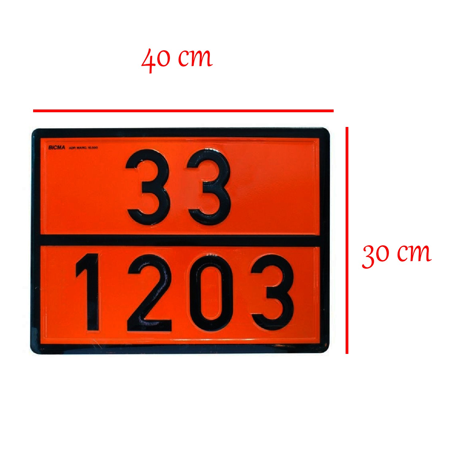 Metal 40x30 cm Levha ( 1 Adet ) 33-1203 Akaryakıt Tehlikeli Madde Taşımacılığı Benzin Motorin Petrol
