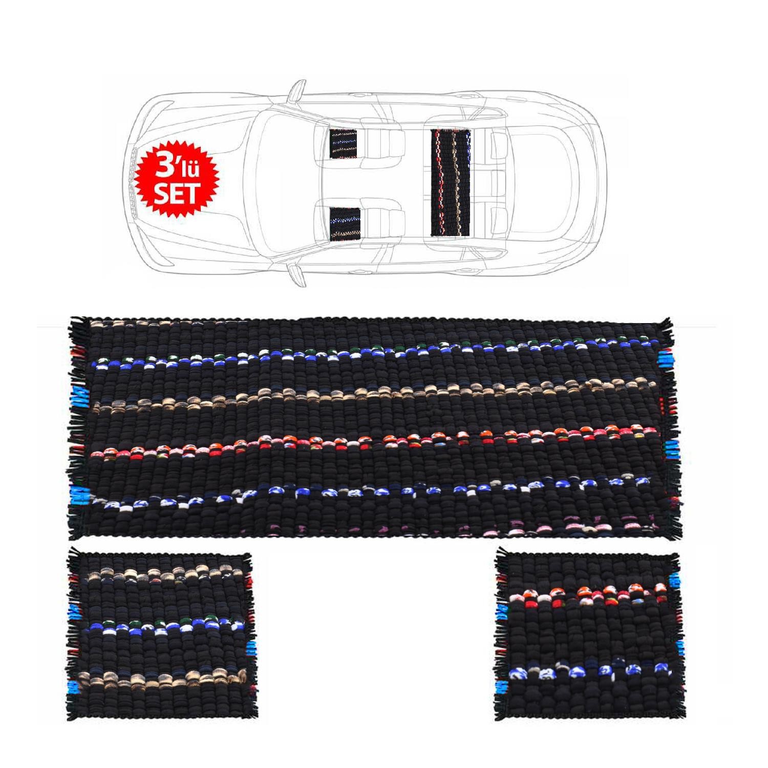 Otomobil Araba Araç Koltuk Koruma Kilim Minder 3 Lü Küçük Set Terlemeyen Örtü Tüm Araç Uyumlu 