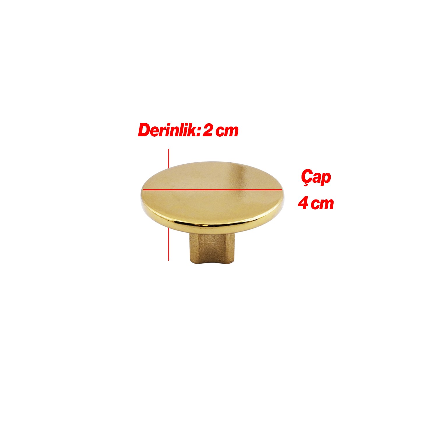 Tek Vidalı Düz Lüks Altın-Gold Düğme Metal Kulp Çekmece Mobilya Mutfak Dolabı Dolap Kulbu Kulplar