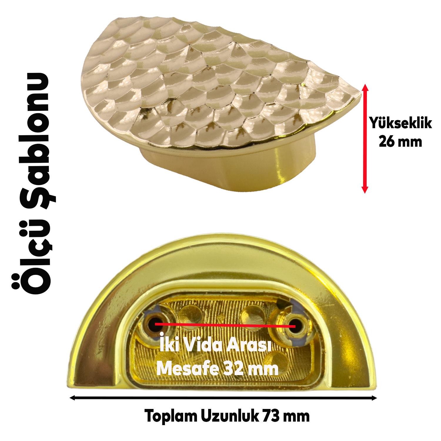 Elegans Half Çekmece Dolap Dolabı Kapak Kulpu Kulpları Kulbu Plastik Gold Altın Kulp Mobilya Mutfak