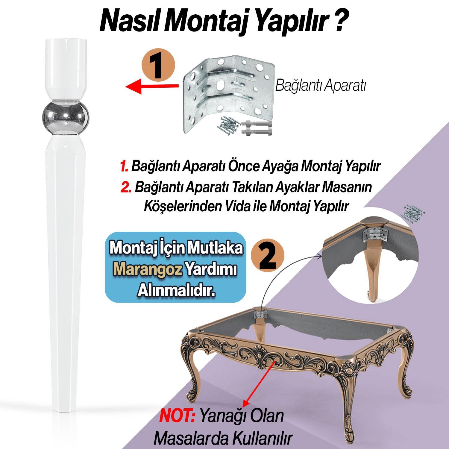 4 Adet Elips Masa Dresuar Ayağı 75 cm Plastik Beyaz Ayak Mutfak Yemek Masası Mobilya Ayakları Beyaz