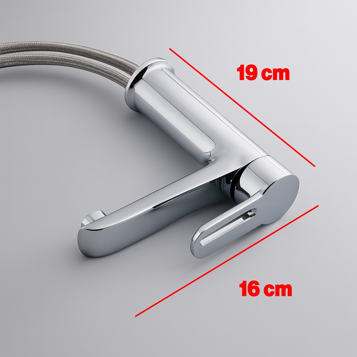 Premium Tek Kollu Aç Kapa Krom Lavabo Bataryası Duvar Tipi Armatür Modern Tasarım Sıcak Soğuk Ayarlı