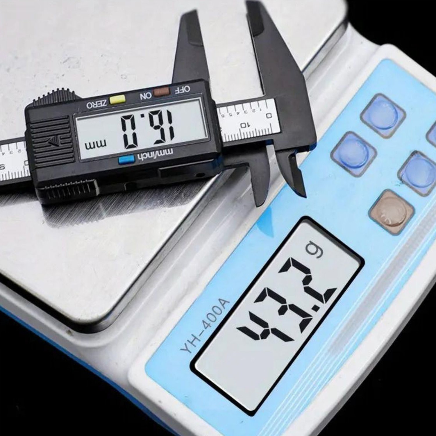 Dijital Kumpas Plastik Çene 150 mm LCD Ekran Lastik Derinlik Çap Ölçme 0.2 mm Hassasiyet İnç Ölçüm