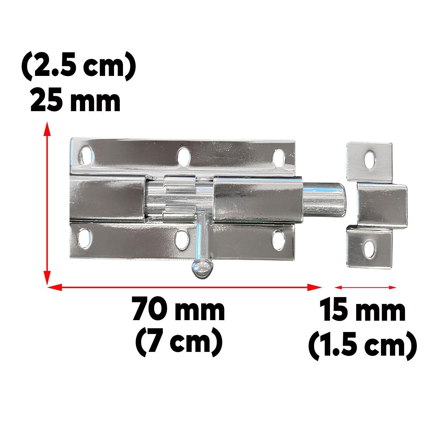 Kapı Sürgüsü Metal Krom Mavzer Sürgü Sürgülü Kilit 25x70 mm Kapı Pencere Emniyet Kilidi