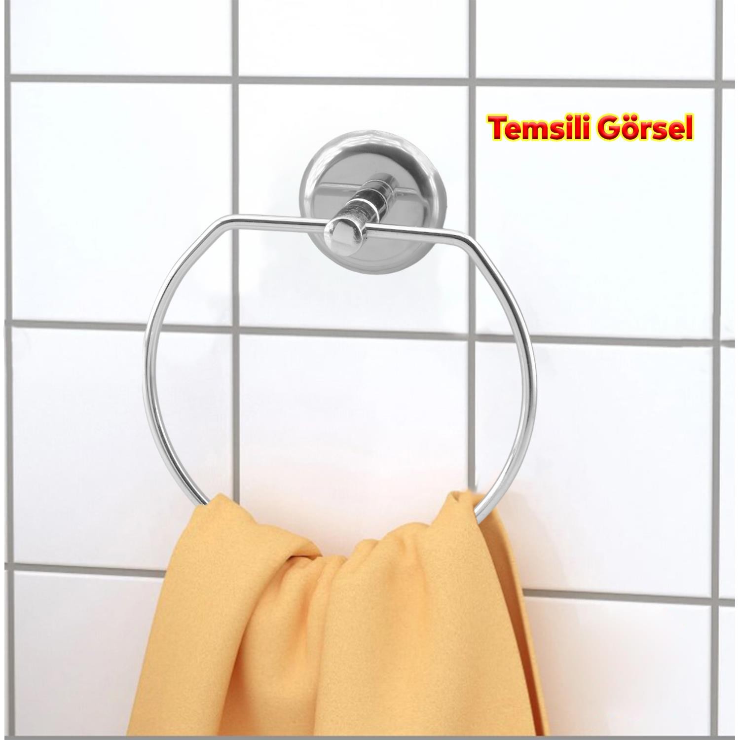 Vidalı Bez Havluluk Aparatı Lavabo Banyo Mutfak Bez Havlu Askısı Krom Paslanmaz Metal