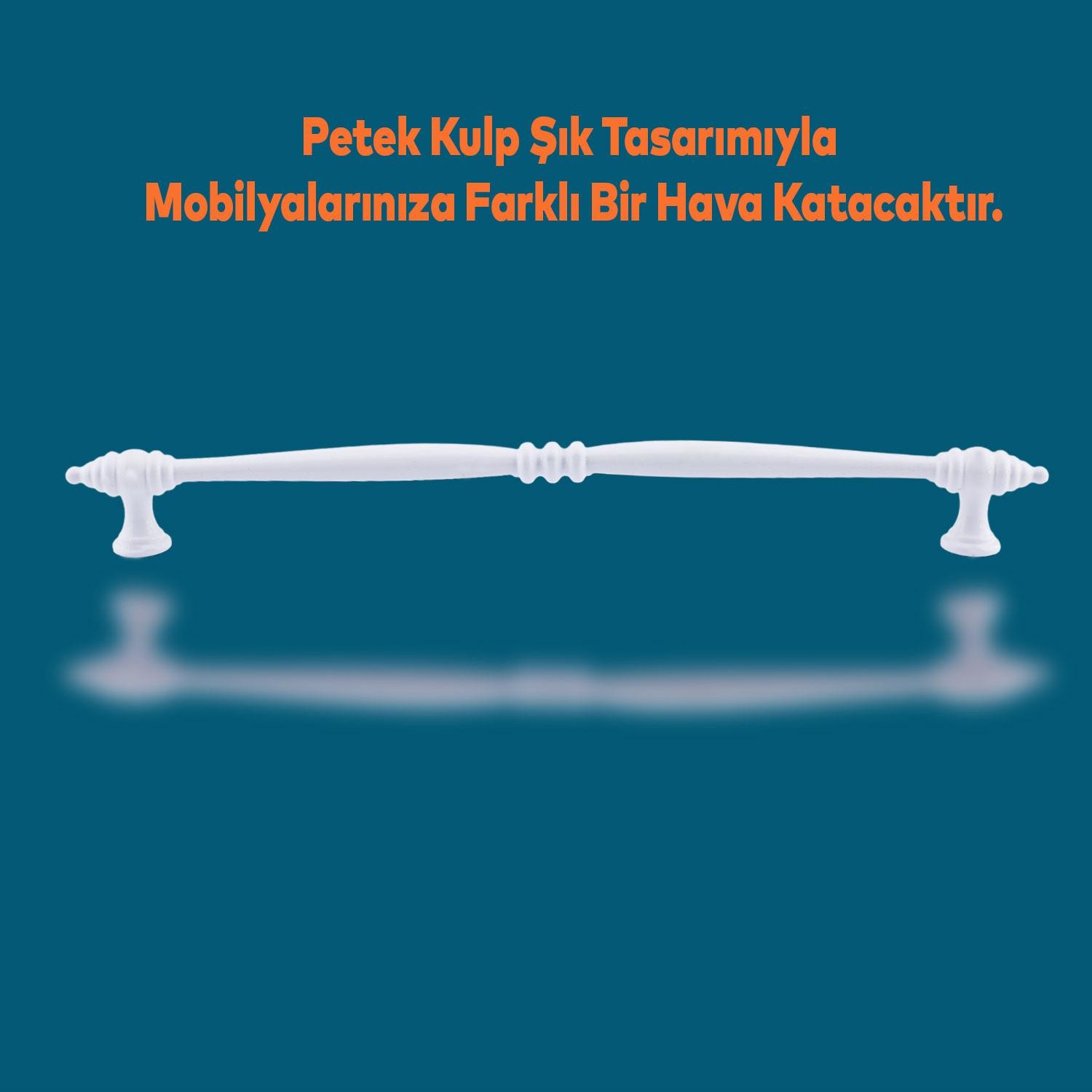 Petek Mobilya Mutfak Dolabı Çekmece Dolap Kapak Kulpu Düz Metal Kulp Kulbu Kulpları 224 Mm Beyaz