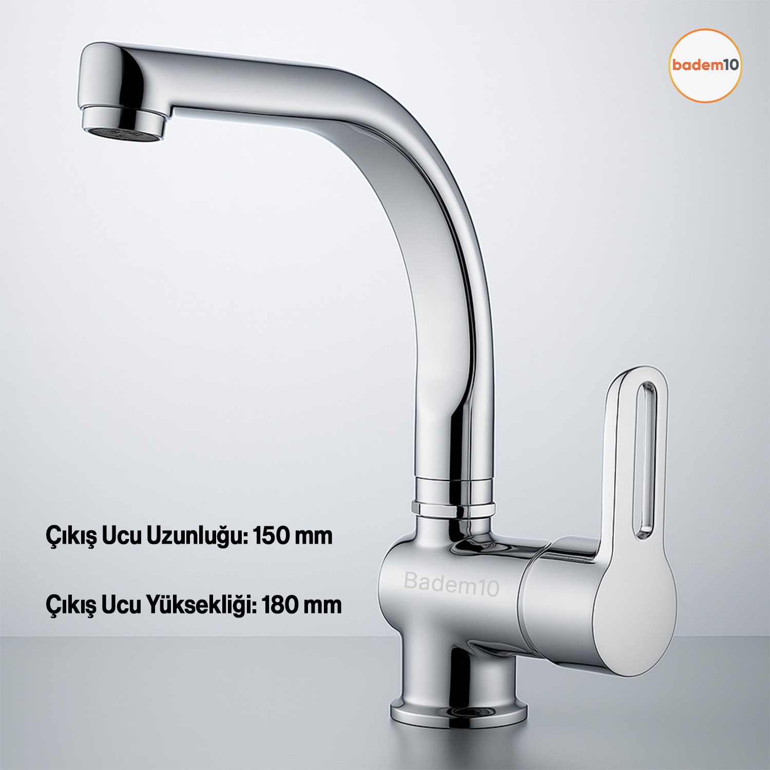Premium Tek Kollu Aç Kapa Krom Kuğu Lavabo Bataryası Duvar Tipi Armatür Modern Sıcak Soğuk Ayarlı