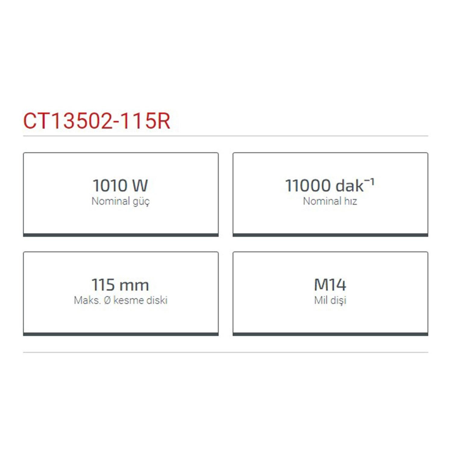 Crown CT13502-115R Avuç Taşlama 115 mm 1010W