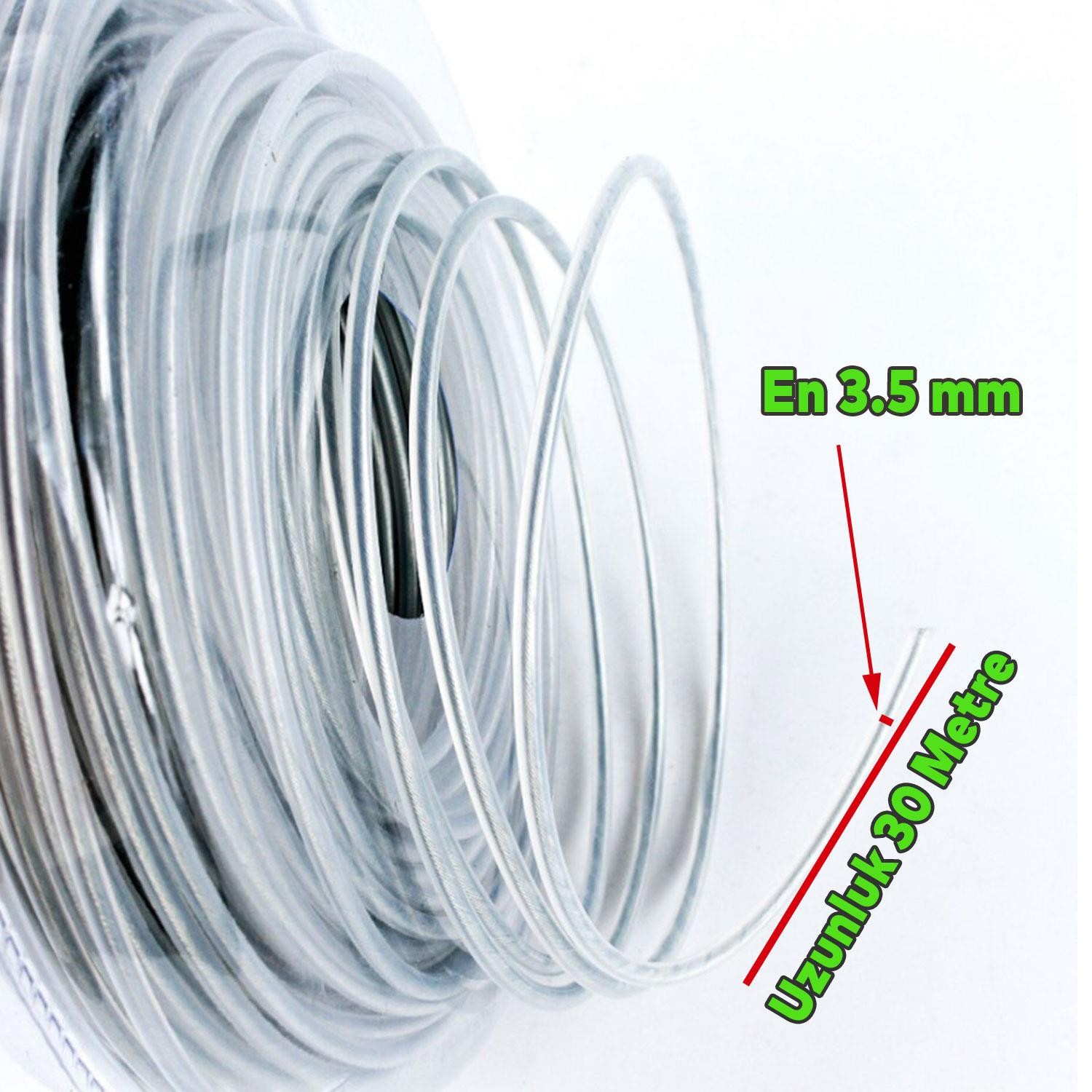 Misina Motorlu Tırpan Yuvarlak Çelik Misina İpi Teli 3.5 mm 30 Metre