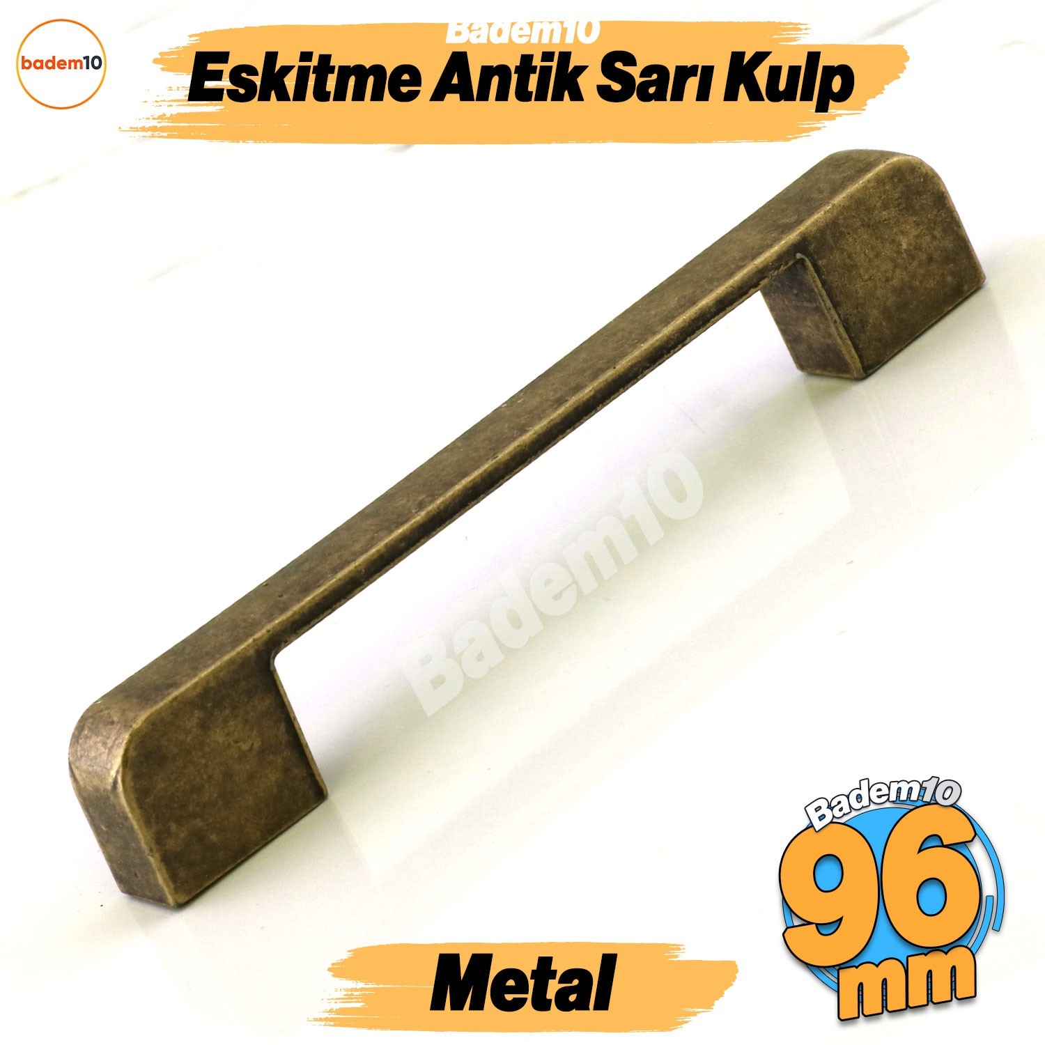 Radus Antik Sarı Metal Kulp 96 mm -9.6 cm Mobilya Çekmece Mutfak Dolabı Dolap Kulpları Kulbu Kulpu