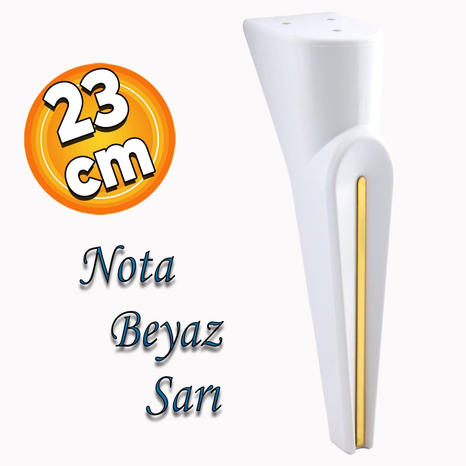 Nota Mobilya Kanepe Sehpa TV Ünitesi Koltuk Ayağı Baza Ayakları Beyaz Altın Gold Sarı 23 cm