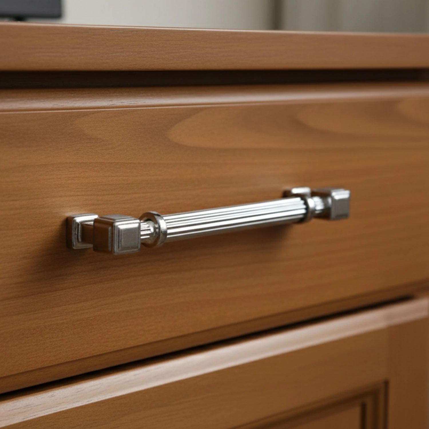 Talas 128 mm Çizgili Krom Renk Metal Kulp Mobilya Çekmece Mutfak Dolabı Dolap Kulpları Kulb 22.4 cm