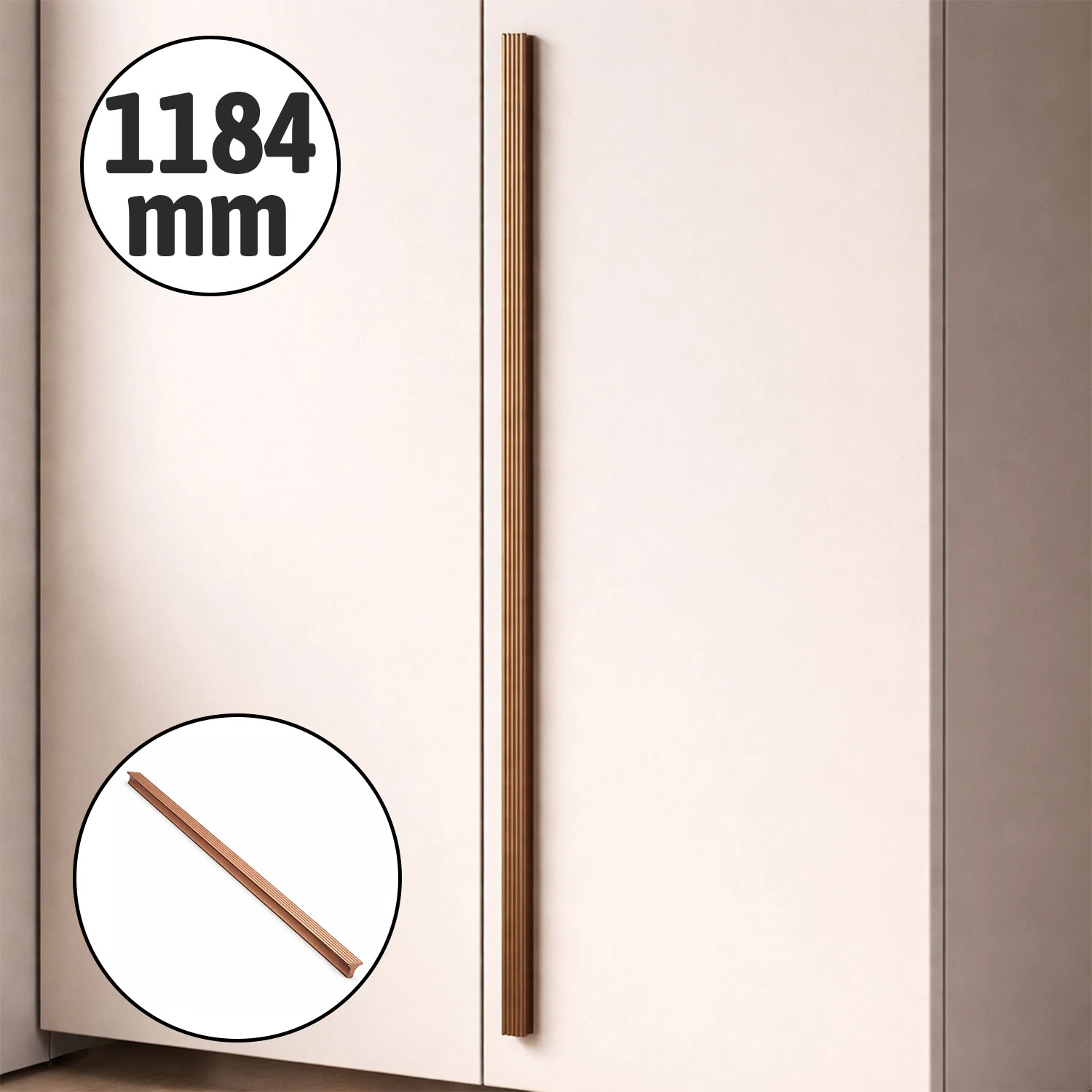 FOÇA Bronz Uzun Çekmece Kulp 1184 mm Metal Dolap Kulpu Mutfak